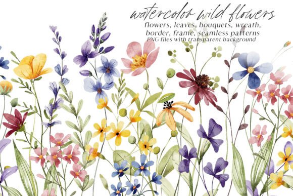 Download Floral Watercolor Set, аlowers, Leaves. - Watercolor Collection