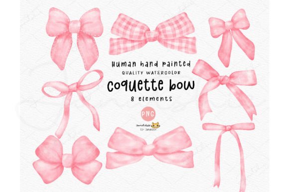Download Pink Coquette Ribbon Bow Watercolor Set - Watercolor Collection