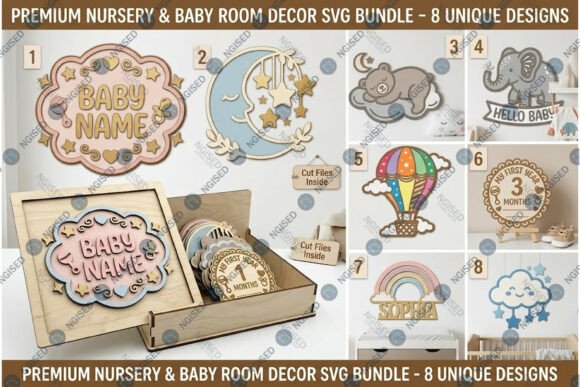 Download Nursery &amp; Baby Room Decor SVG Bundle - Premium Resources