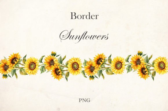 Download Watercolor Sunflowers Border - Watercolor Collection