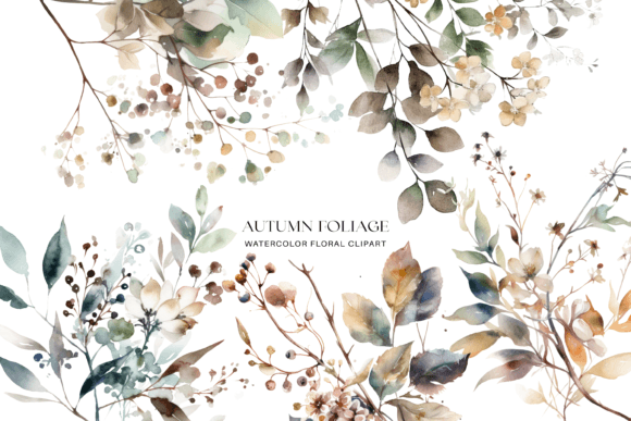 Download Watercolor Fall Foliage Clipart Set - Watercolor Collection